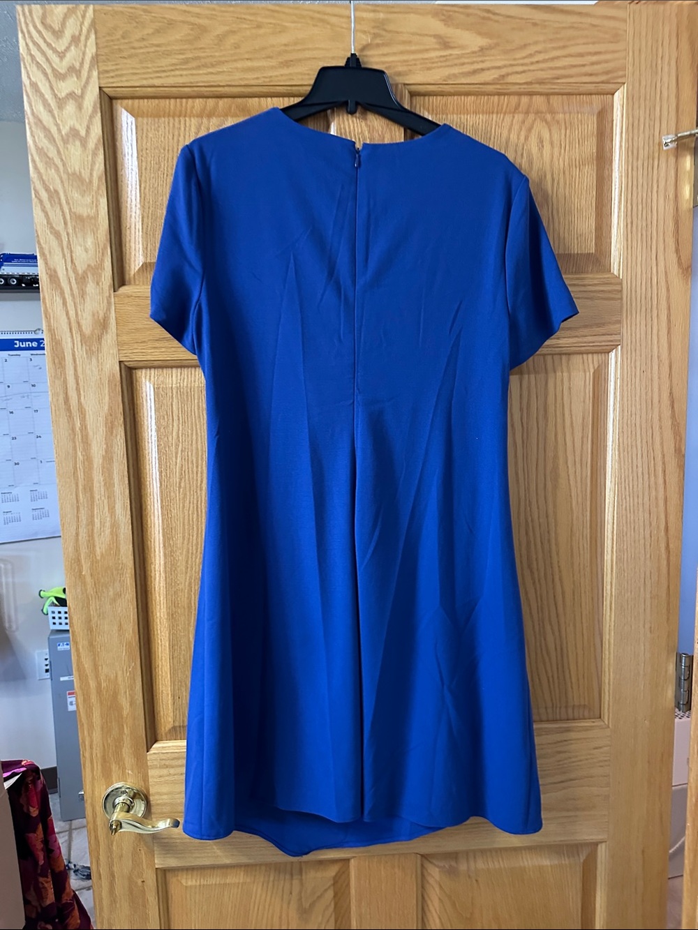 Donna Karan Cobalt Blue Midi Dress with Gold Loop Detail - Picture 6 of 6